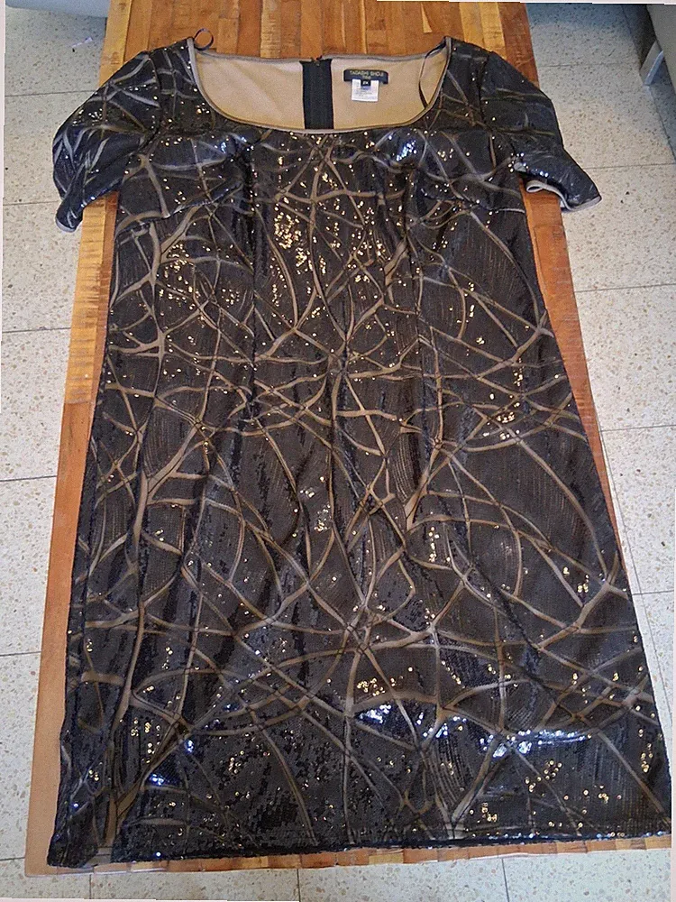 Tadashi Shoji TOO 1X/2X Geometrisches Pailletten Etuikleid Cocktail/MOTB