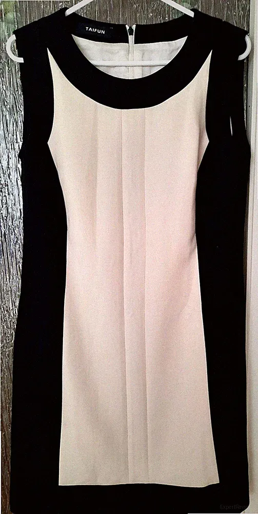 Taifun Etuikleid/ beige/schwarz ärmellos / ca. Größe 40/M