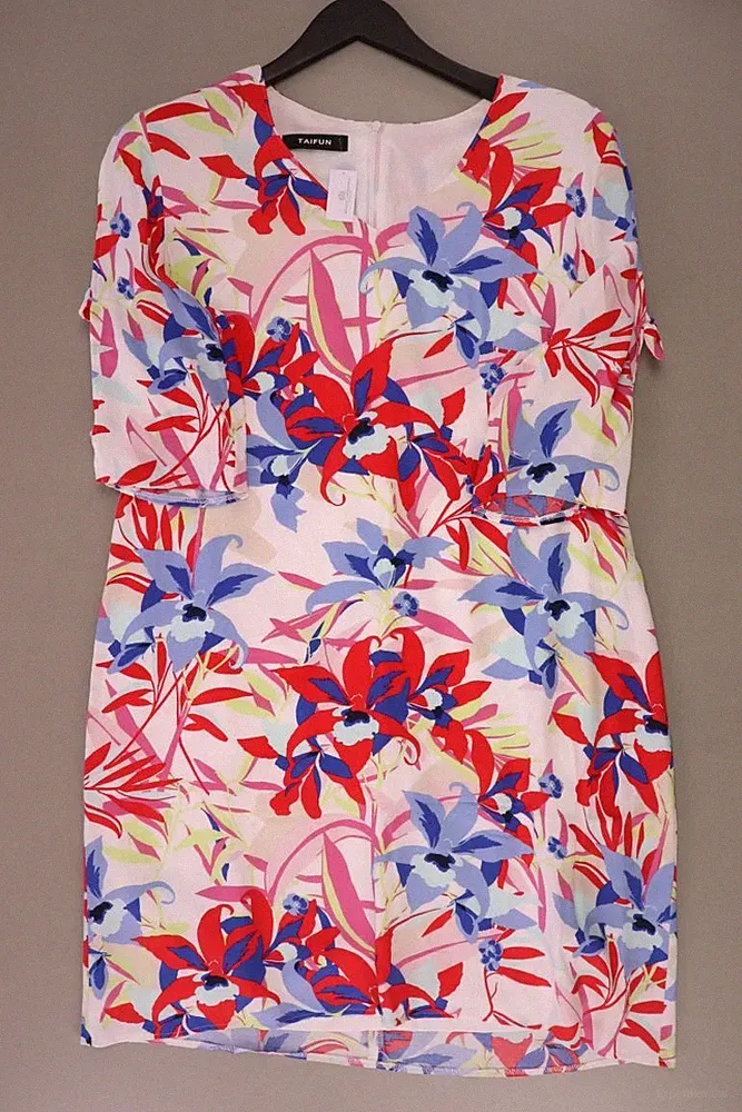 Taifun Etuikleid Regular Kleid für Damen Gr. 42, L mit Blumenmuster neuwertig