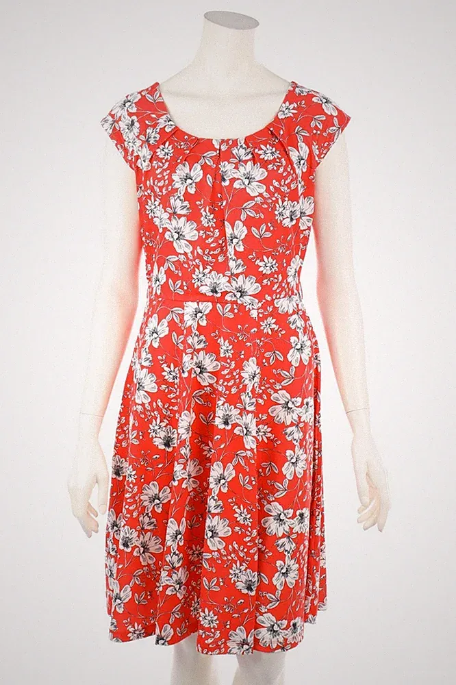 TAIFUN Kleid Skater-Kleid Blumen Print D 38 rot