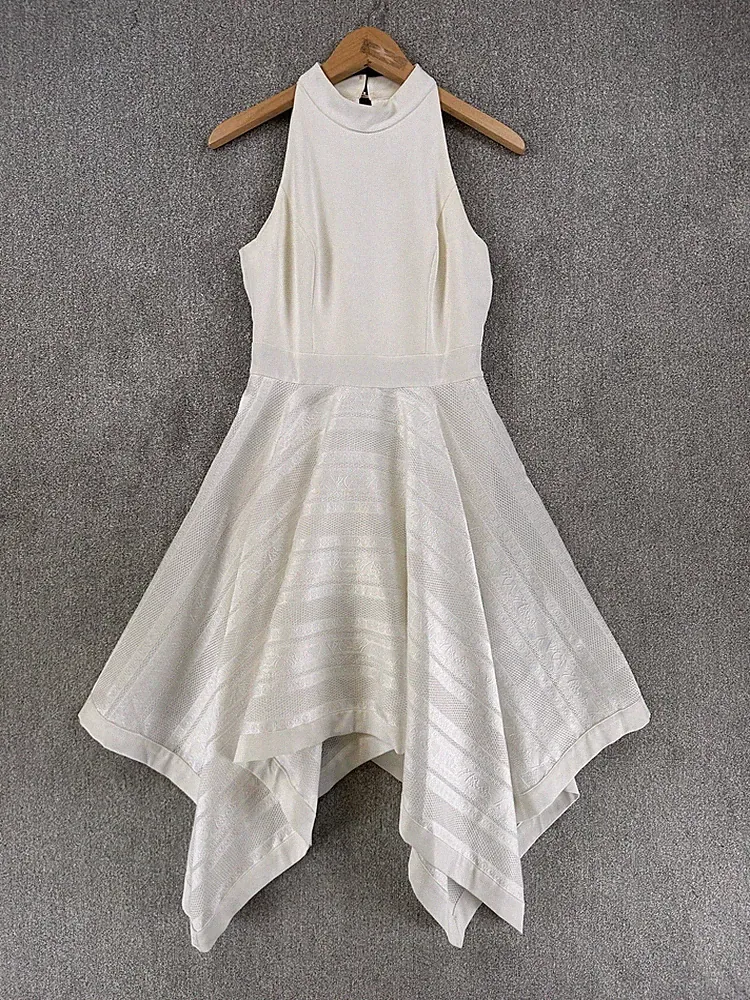Ted Baker Kleid UK Größe 10 weiß Fit & Flare Anlass Hochzeit Gast formell