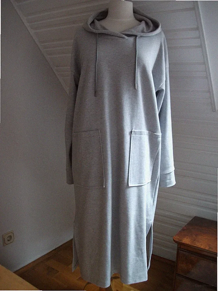 (THE MERCER) N.Y.- sportlich,lässiges Sweat Kleid m. Taschen + Kapuze Gr. 44 NEU