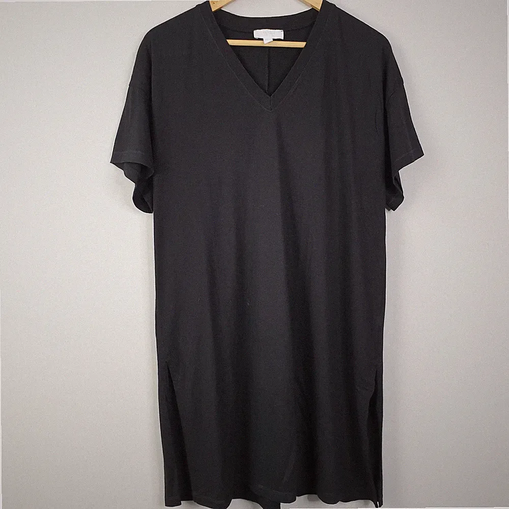 The White Company Kleid Damen Medium Schwarz V-Ausschnitt Relaxed Fit Mini Lounge