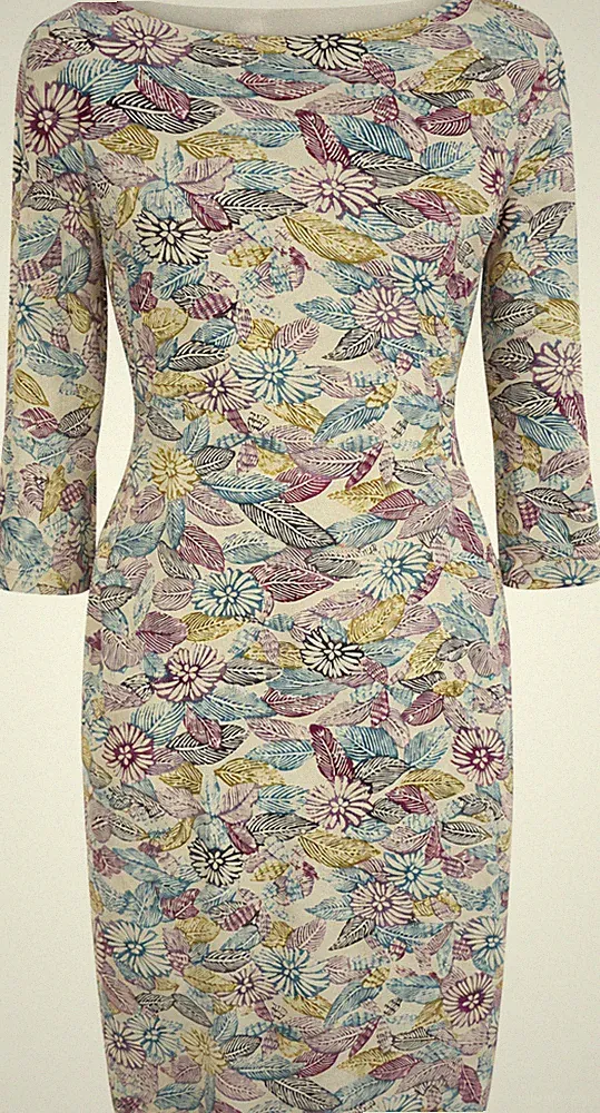 Toast Seide Sommerkleid Größe 12 Midi Hochzeit Gast Blumenmuster Mehrfarbig