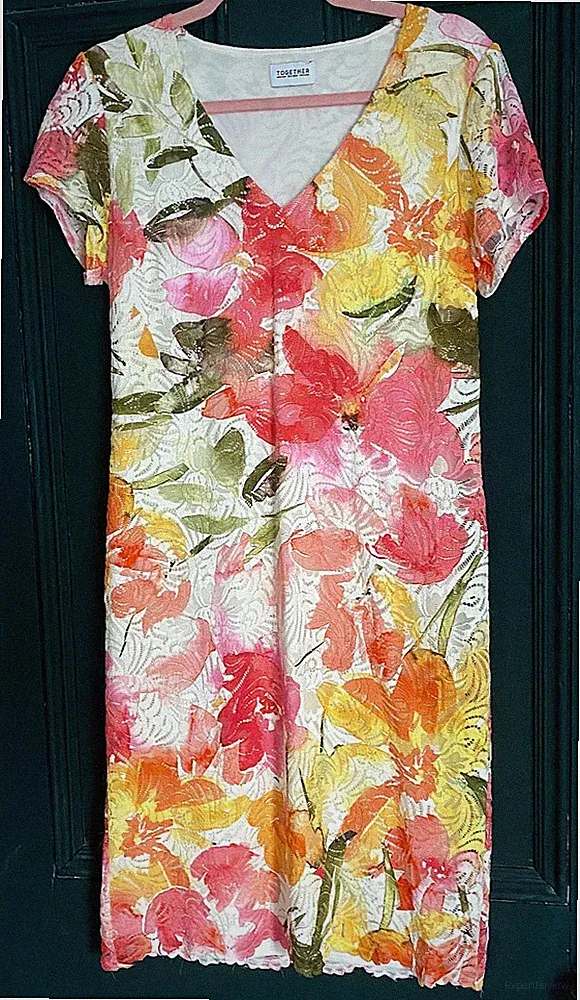 Together Größe 12 Blumen Spitze Kurzarm gefüttert KLEID Sommer Hochzeit Gast