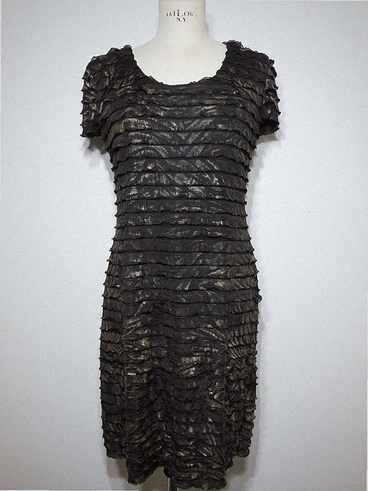 Tolles Kleid Etuikleid Stretchkleid Partykleid Abendkleid Schwarz/Gold Gr 40