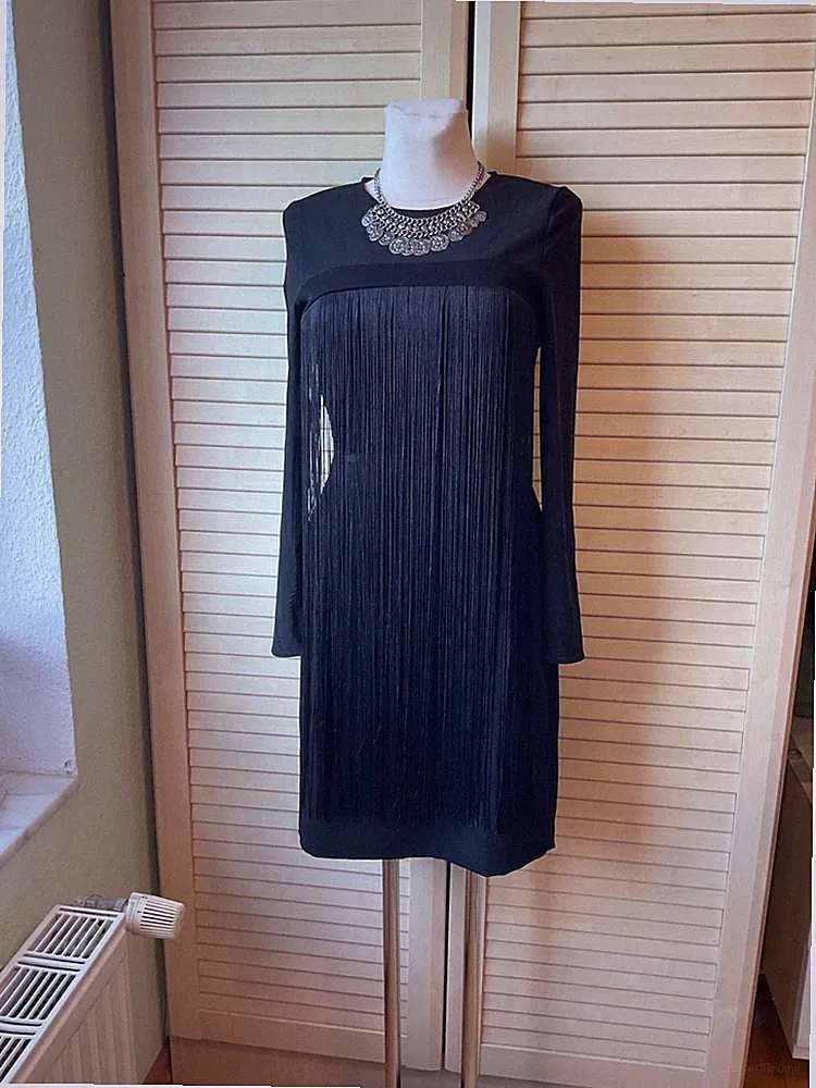 Tolles Kleid mit Fransen von HALLHUBER schwarz Gr. 34