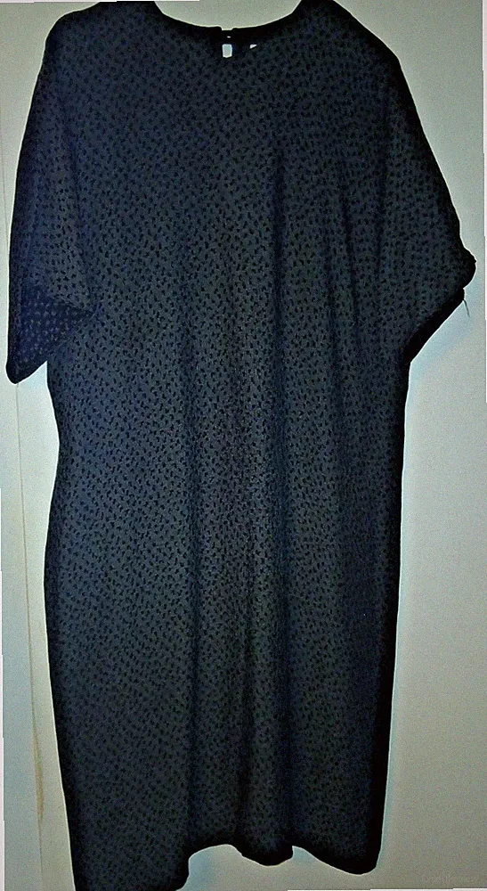 Tolles Vintage Etuikleid GILA GRUNERT, Gr. 40, grau, schwarze Tupfen, elegant