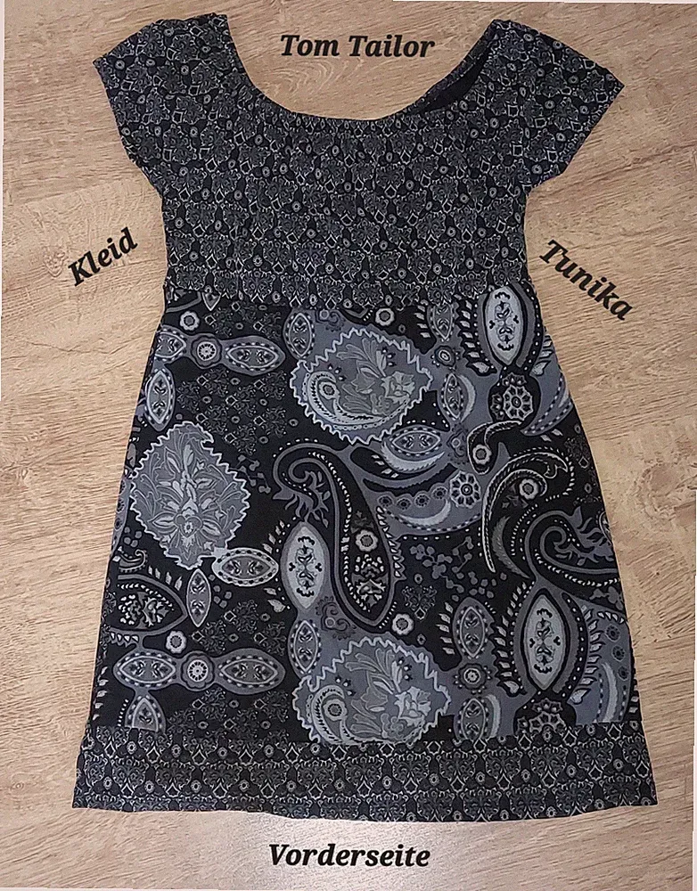 Tom Tailor A-Linien-Kleid Boho Tunika Paisley-Muster braun beige Gr. 36