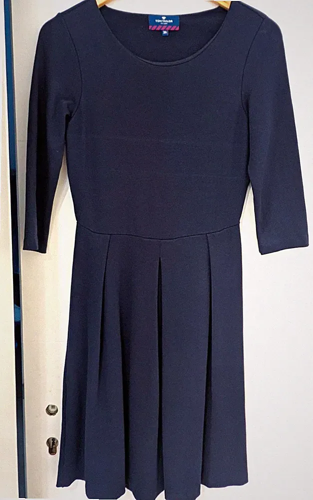 TOM TAILOR Damen A-Linien-Kleid Etuikleid Blau Gr. 36 Wie NEU