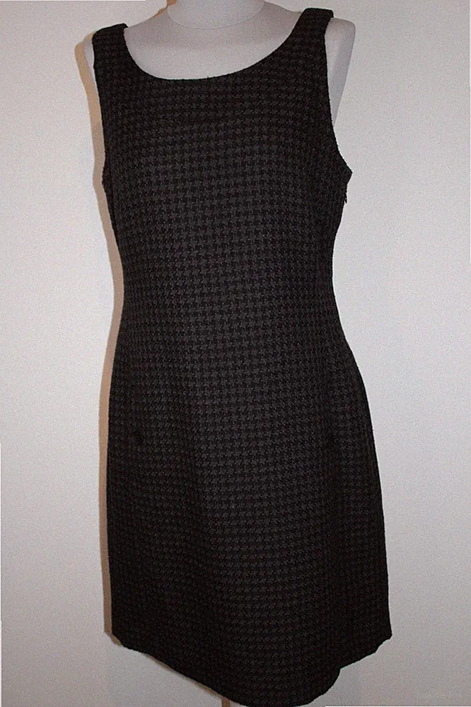 TOM TAILOR Damen Etuikleid Gr. 40 Grau Tweed ärmellos Taschen