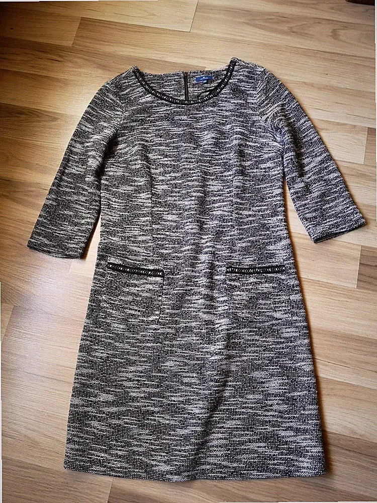 Tom Tailor Kleid Ungefüttert Größe 40 Schwarz /Weiß /Silber