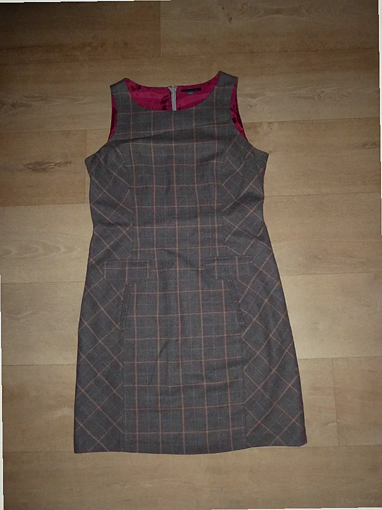TOMMY HILFIGER Kleid Etuikleid Ärmellos Wolle-Mix Kariert Gr.40 (US 12) *w.NEU*