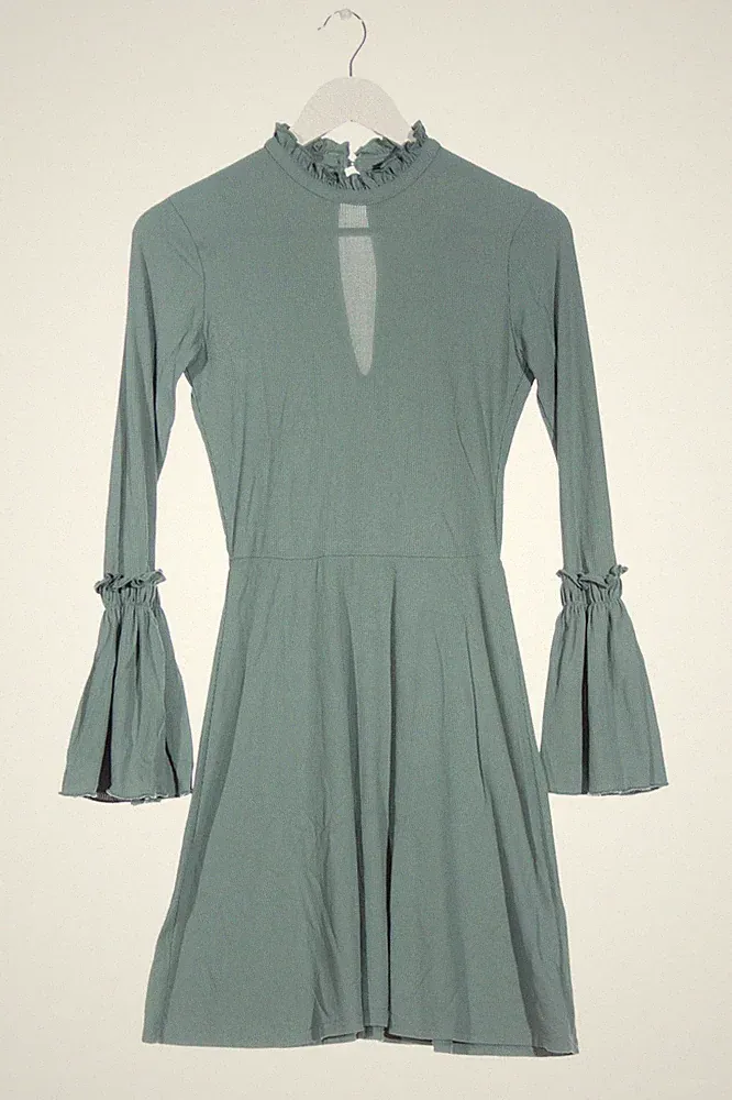 TOPSHOP A-Linien Kleid Damen Kleid Gr. DE 34 hellgrau Casual-Look