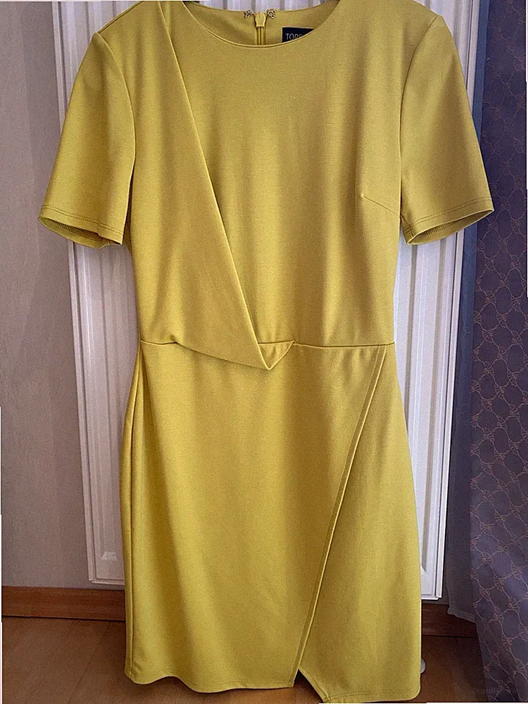 Topshop, Kurzärmliges Kleid, Gelb, 36