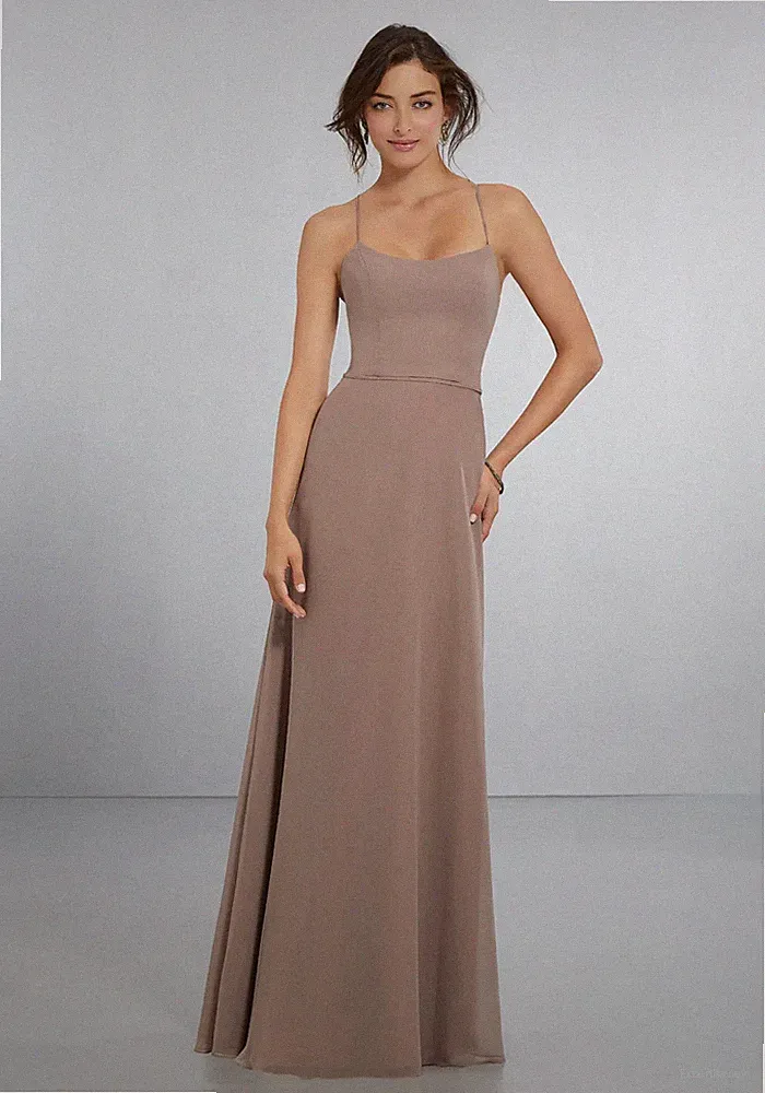 Träger Chiffon Abendkleid Brautjungfern Party 32-48 Blau Lila Rosa Gelb Braun