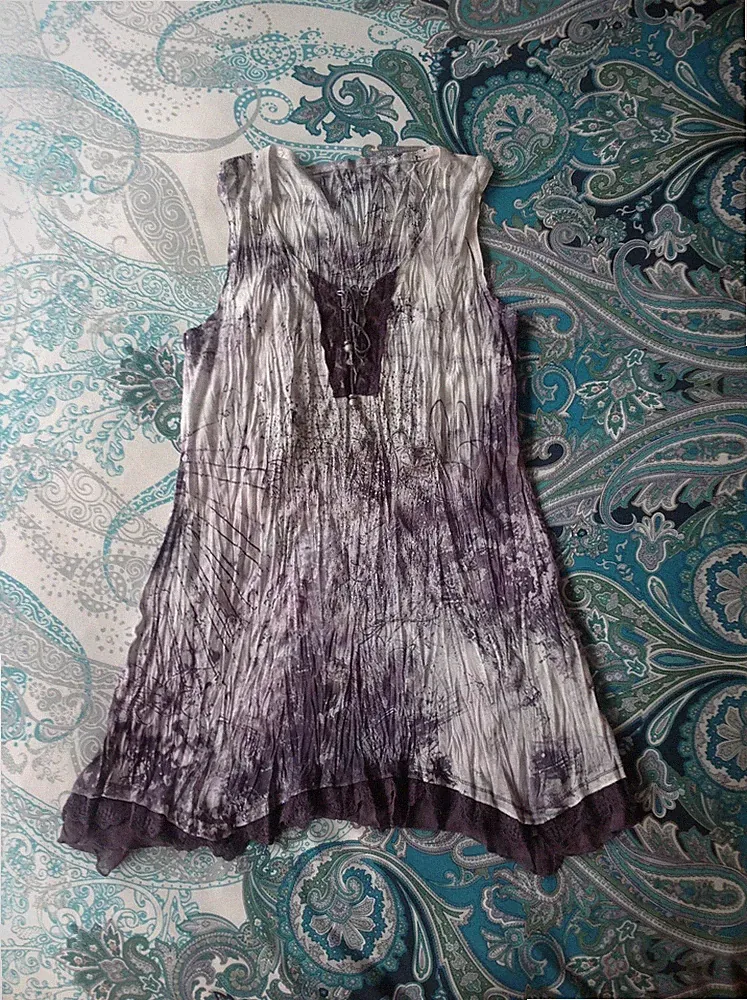 Tredy Damen Kleid lila/weiß Größe: 42