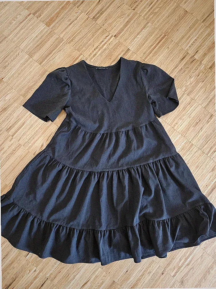 Trendyol, Kleid, Größe: 32 Passt Auch Mit Gr 146 /152 Schwarz Einfarbig