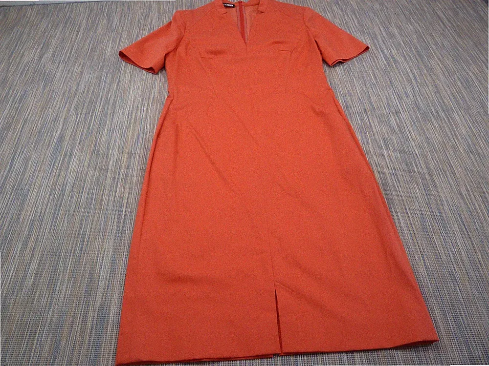 Trixi Schober Kleid Damen UK 12 Orange Midi Etuikleid Kurzarm Smart
