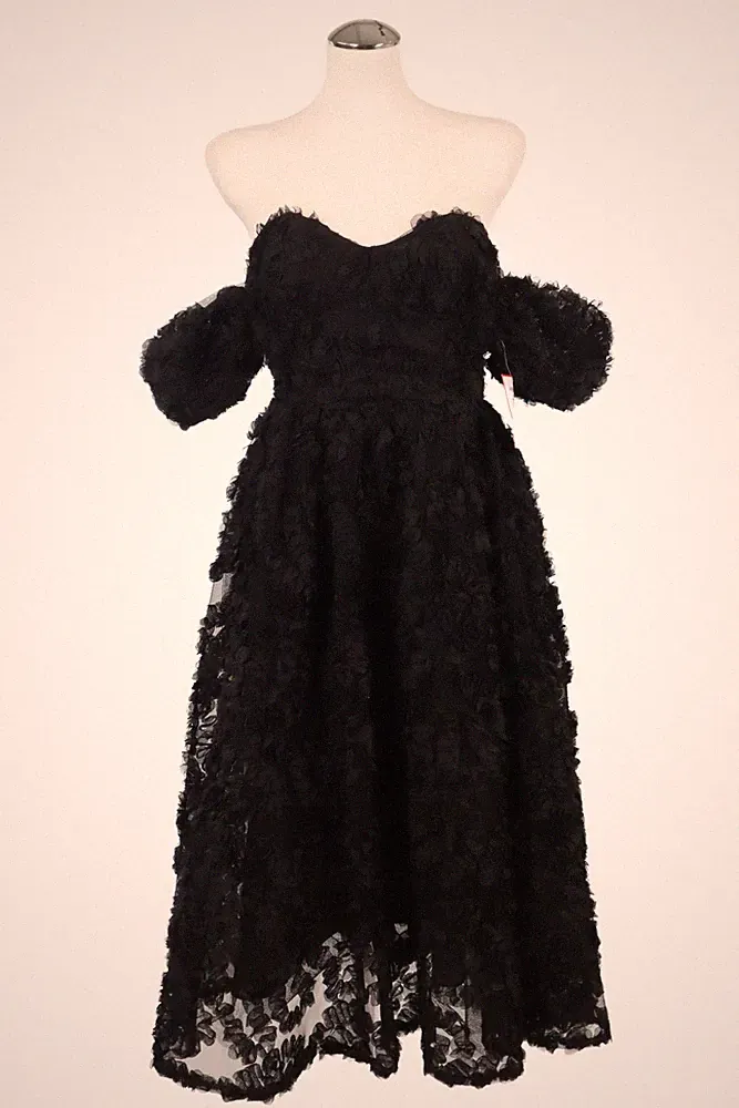 True Decadence Damen Kleid Gr. 32 (UK 6) Schwarz A-Linie Abendkleid Dress