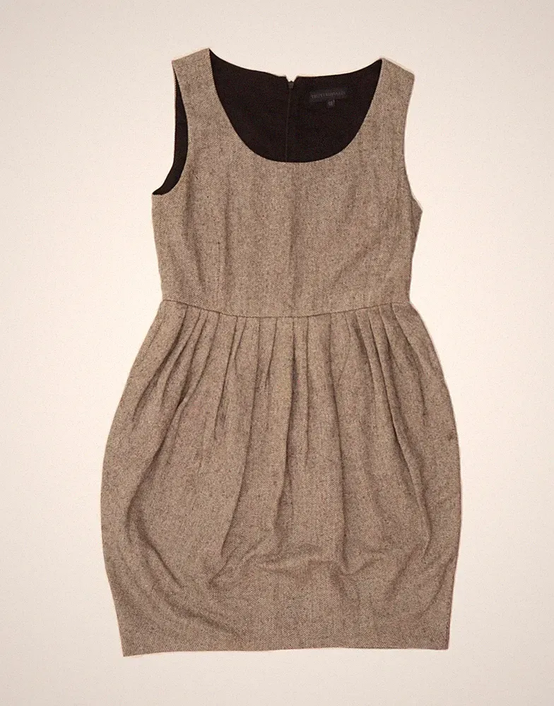 TRUSSARDI Damen ärmelloses Bubble Kleid IT 40 Small grau Fischgrät CS01
