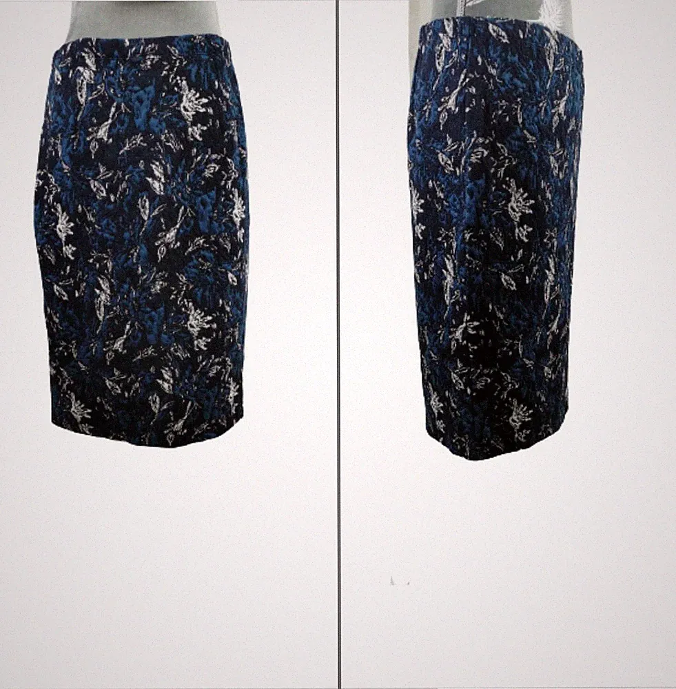 Tu Woman Blumenrock Farbe Blau/Schwarz/Weiß Größe 10UK