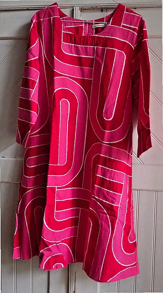 TWO DANES Kleid Marimekko Style Rot Rosa L