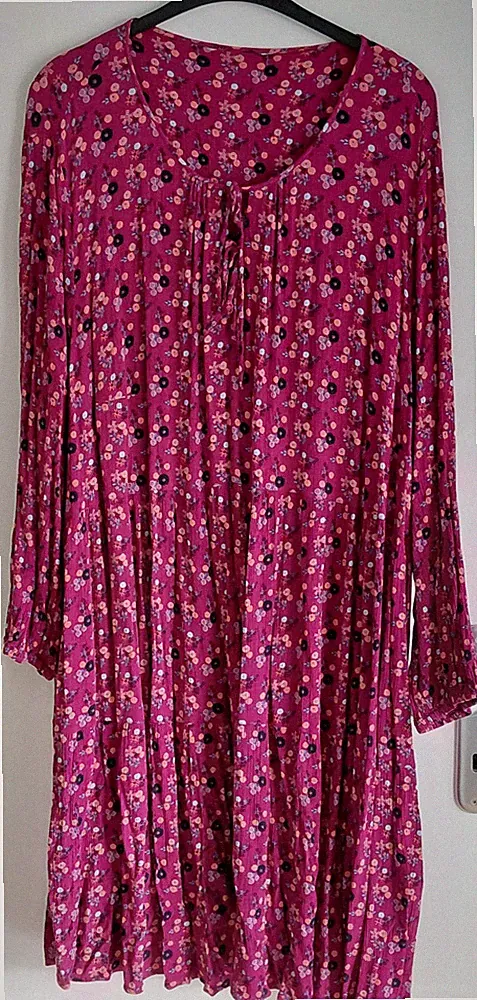 Ulla Popken Langarm-Kleid mit Schleifchen Bindung Gr. 58/60