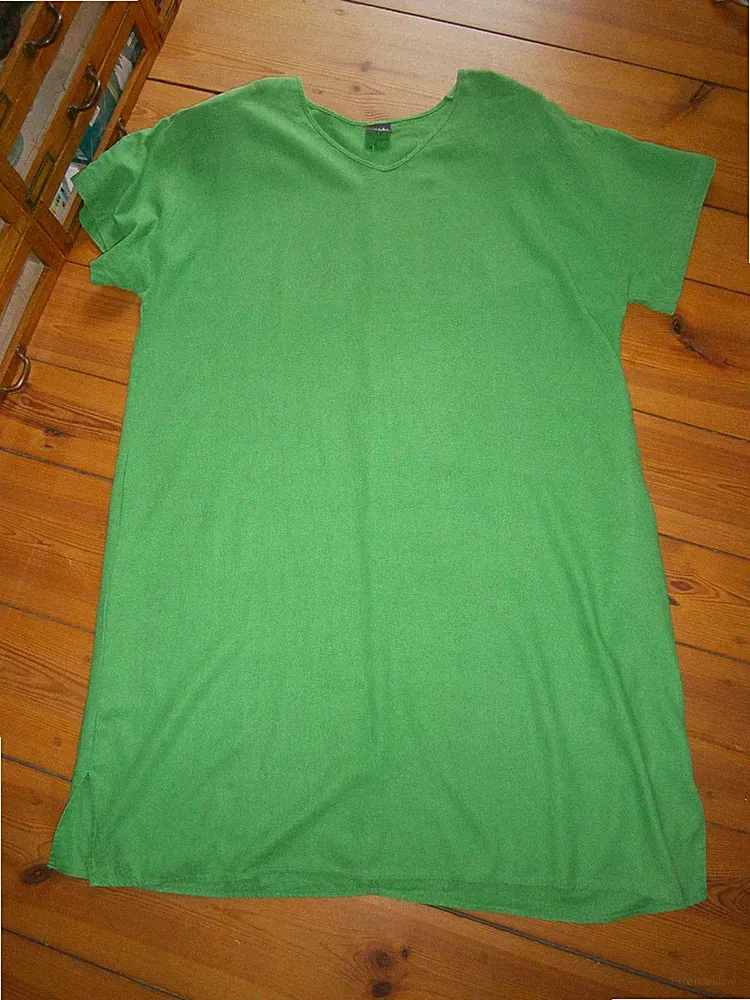 Ulla Popken Leinen/Viskose-Kleid grün Gr.54/56 A z A 74 cm