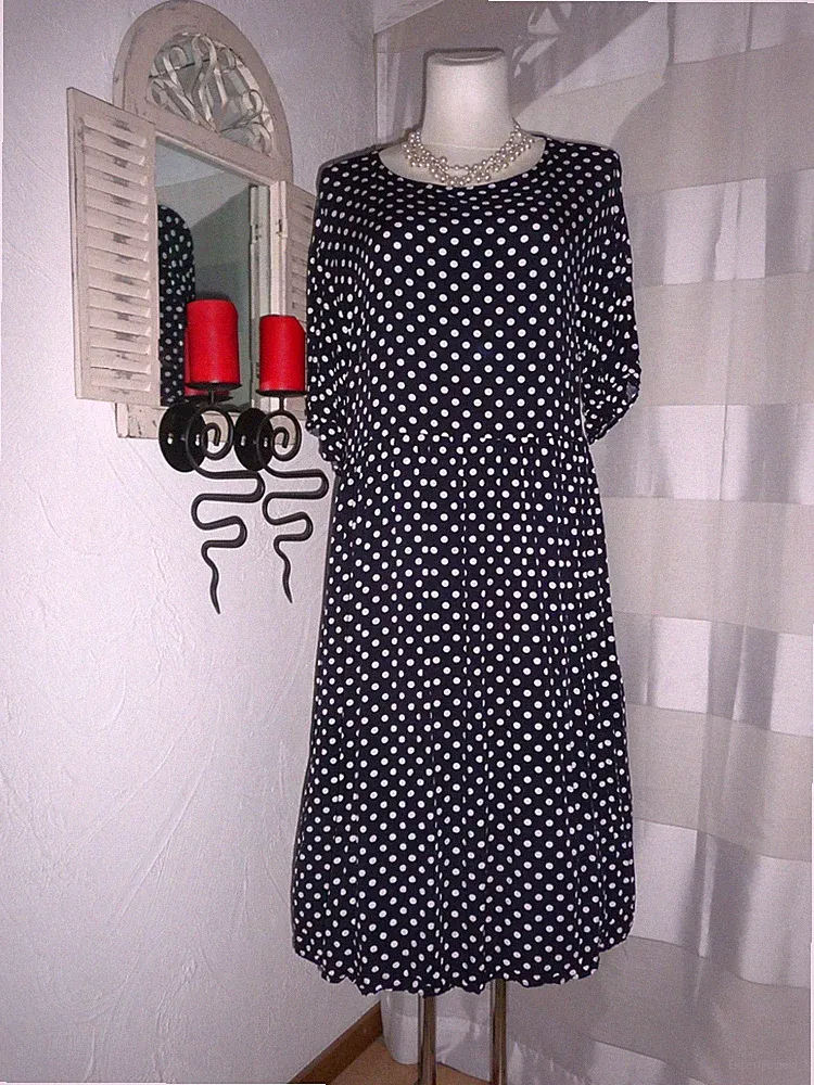 Ulla Popken luftiges Sommer Kleid im voll angesagten Polka Dots design 52-54