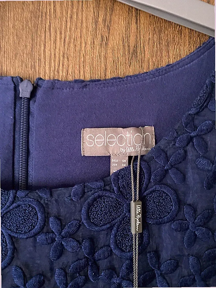 Ulla Popken Selection Kleid Gr.54 Neu hoher Viskoseanteil Spitze Blau NP 150€