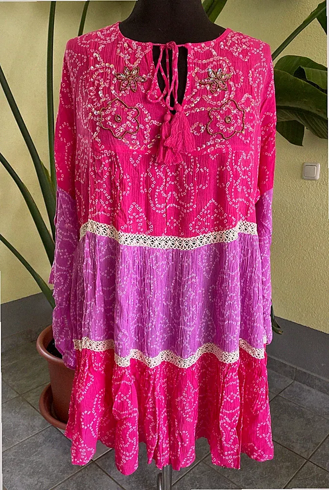 UNIDIVA A-Linie Sommerkleid Midikleid Einheitsgröße bis Gr. 42 Tunika Hängerchen