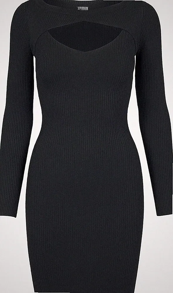 Urban Classics Kurzes Kleid Damen Ladies Cut Out Dress schwarz XS