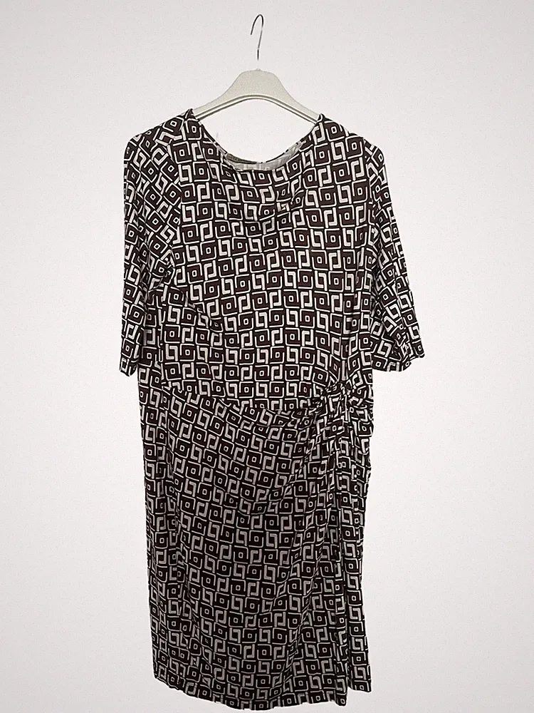 UTA RAASCH Etuikleid Damen Geometrisch Braun Gr. 46;3XL Business Viskose