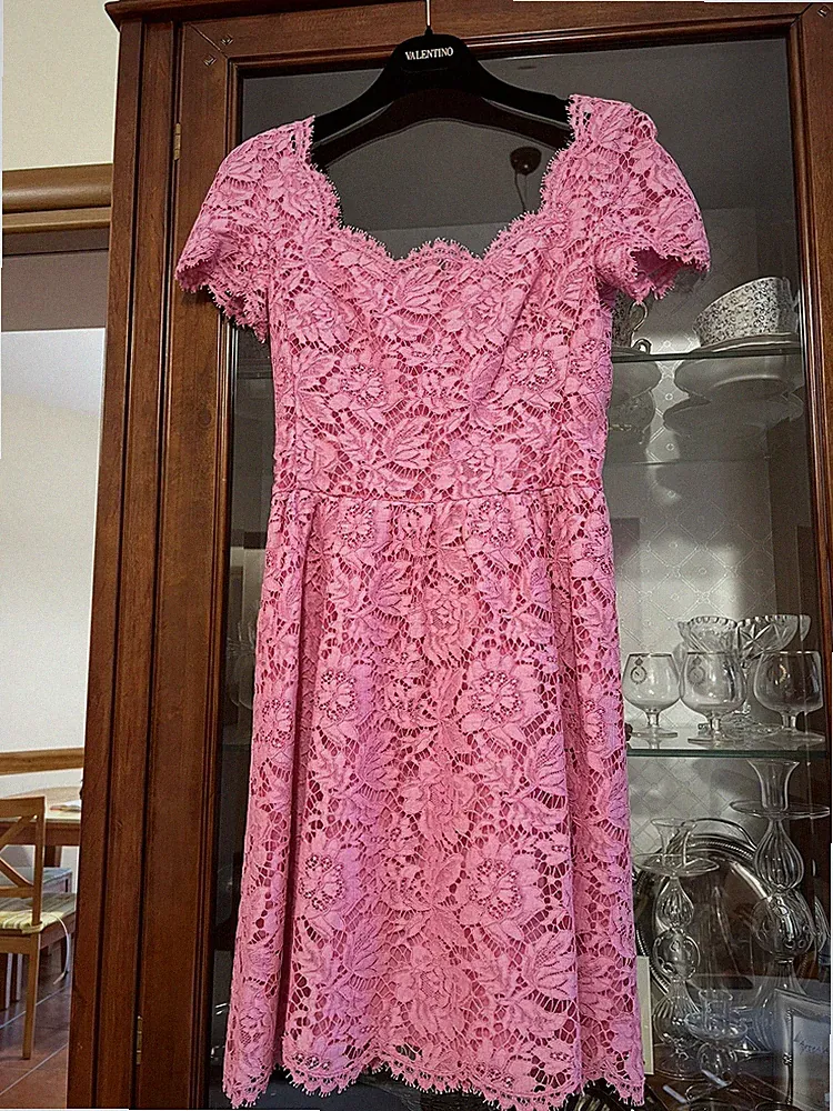 Valentino Spitzenkleid rosa ORIGINAL sehr wenig getragen (Größe 36 - USA 3)