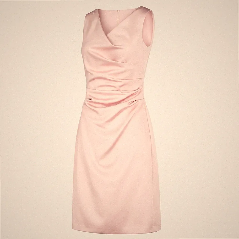 Vera Mont 0058/4822 Cocktailkleid Satin Rosa Gr. 46 XXXL Raffung Neu