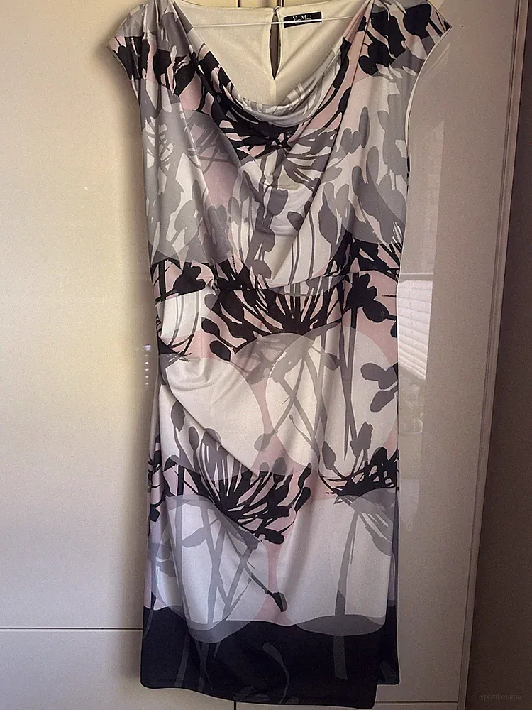 Vera Mont Collection Kleid Gr. 40 Mehrfarbig Wasserfall Ausschnitt