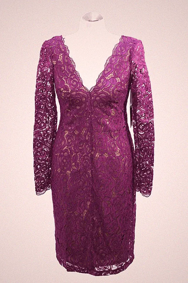 Vera Wang Damen Kleid Gr. 34 (Vera Weng 2) Lila NEU Etuikleid Dress