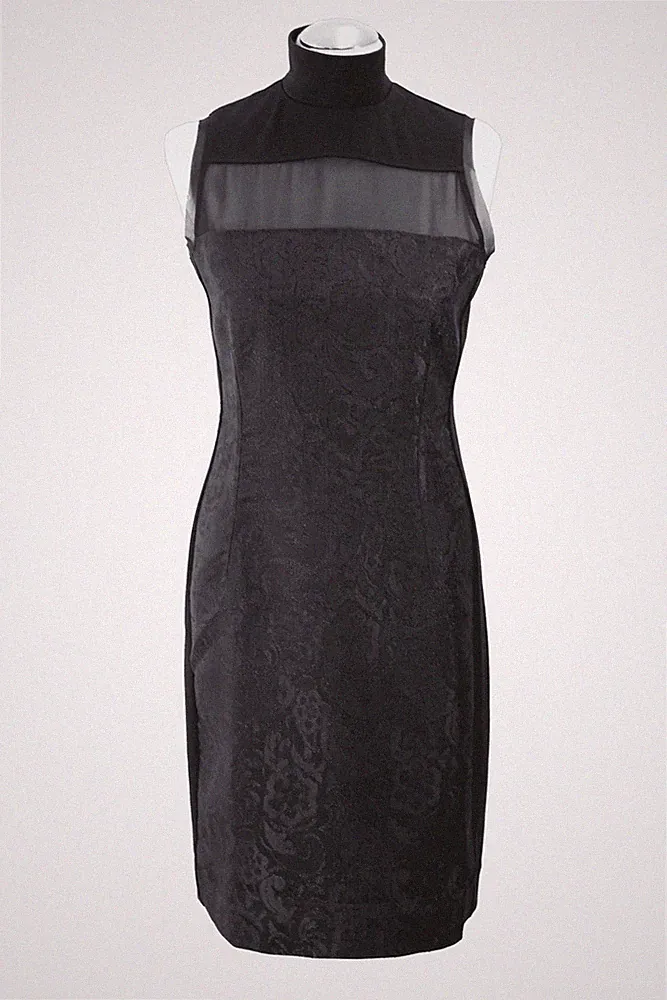 Vera Wang Damen Kleid Gr. 36 Schwarz Etuikleid Bleistiftkleid Cocktailkleid