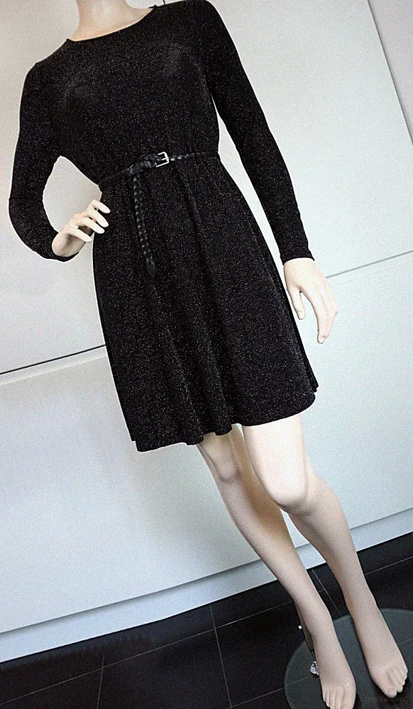 VERO MODA Damen Kleid A Linie Minikleid Tunika Boho Glitzer Blogger Party Gr S