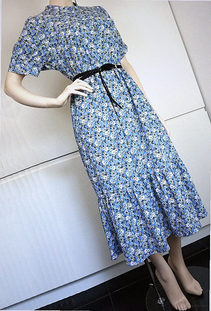 VERO MODA Damen Kleid Stufenkleid Boho Tunika A Linie Maxikleid Geblümt Gr XL
