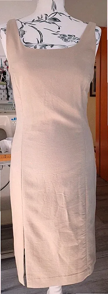 Vero Moda Gr. 38 Etuikleid für Business Beige, Knielang