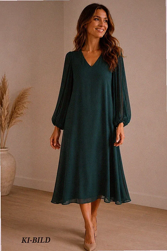 Vero Moda midi A-Linie Kleid Gr. XL / 42 - 44 Hingucker fließend feminin