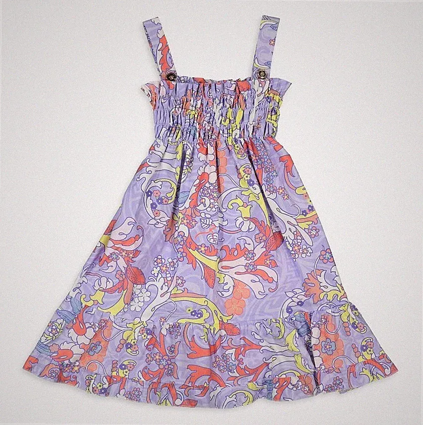 Versace Kinder Barock Print Designer Kleid Orchidee 18-24 Monate UVP £350 Neu mit Etikett