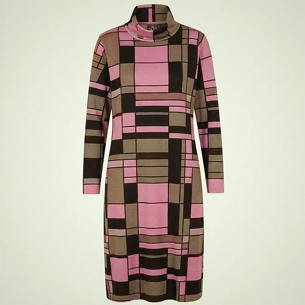 Via Milano Kleid Jersey Stehkragen leichte A-Linie Größe 40/42 neu mit Etikett