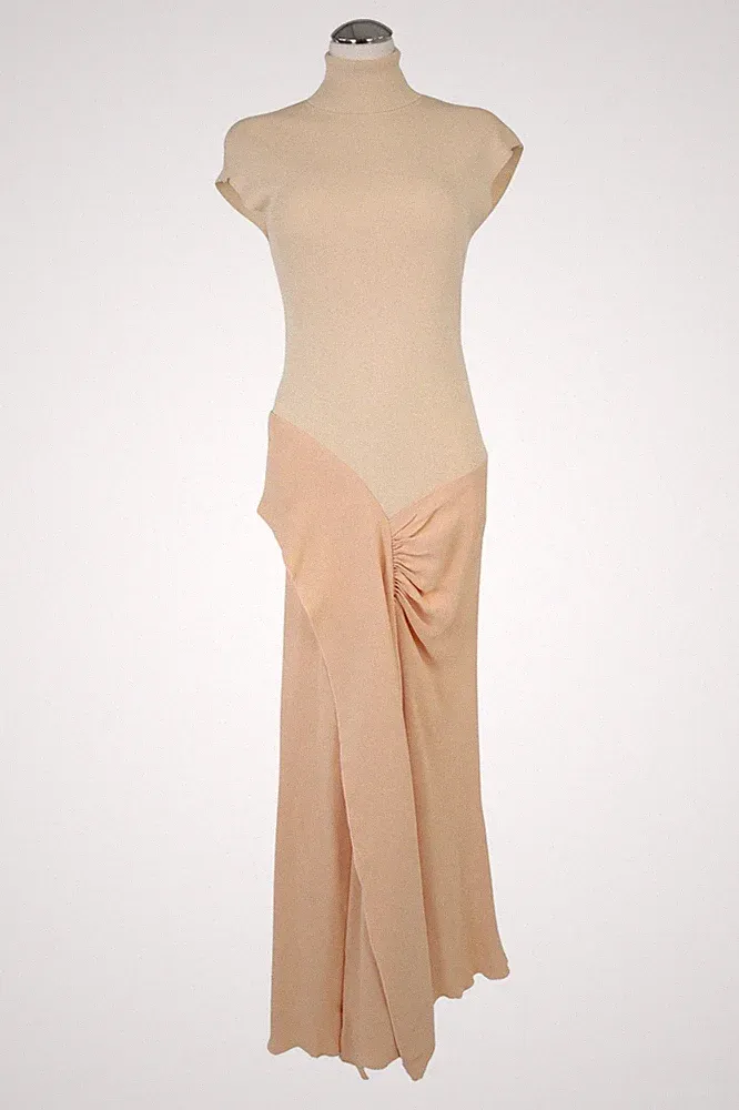 Victoria Beckham Damen Kleid Gr. 34 (UK 8) Creme A-Linie Maxikleid Dress