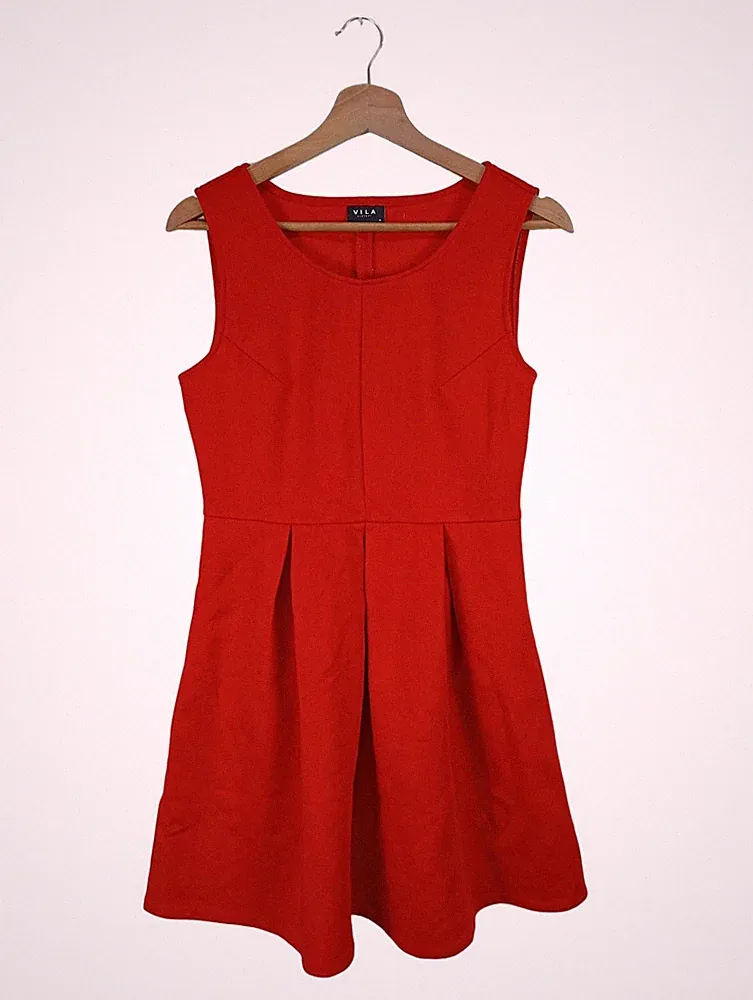 VILA CLOTHES A-Linien Kleid Damen Kleid Gr. DE 38 rot Elegant
