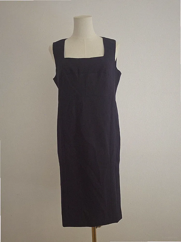 Vintage Etuikleid Dunkelblau Midikleid Business Elegant Klassisch Gr. M