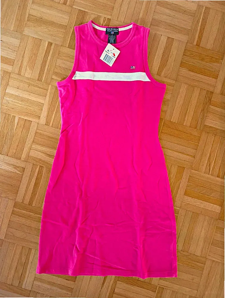 Vintage Y2K Polo Jeans Ralph Lauren Kleid Gr. S Pink Neu!