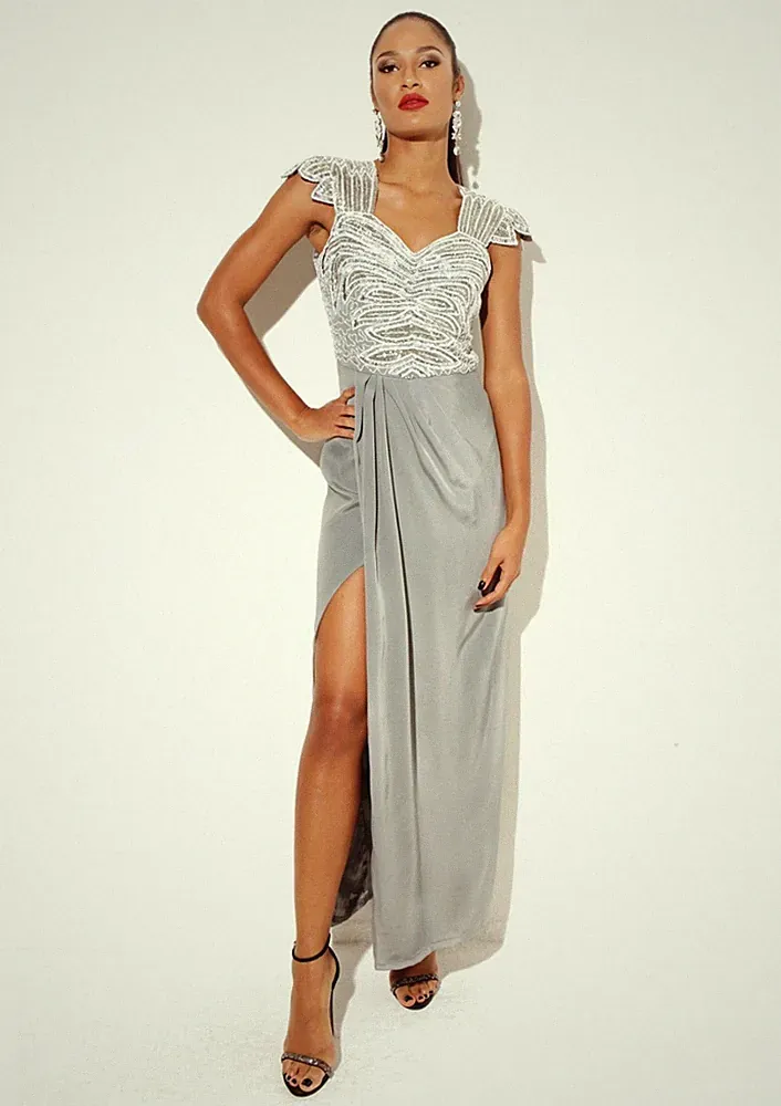 Flügelärmel Cocktailkleid